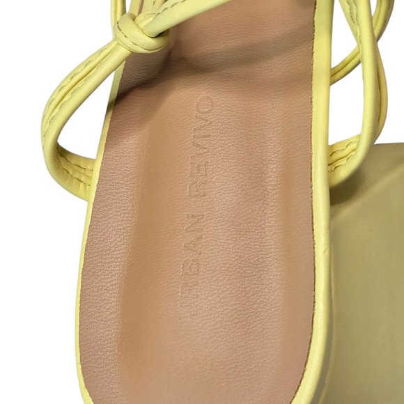 Urban Revivo‎ Womens Yellow Strappy Platform Block Heel Maximalist Size 6.5 90s - Picture 6 of 11